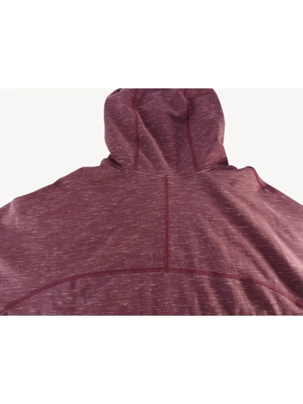 Lululemon Womens Burgundy Hoodie Om Roam Size 8 Heathered Berry Side Zippers - Picture 9 of 16